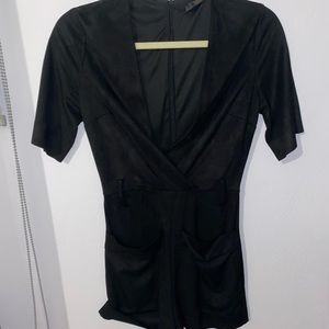 Black suede romper